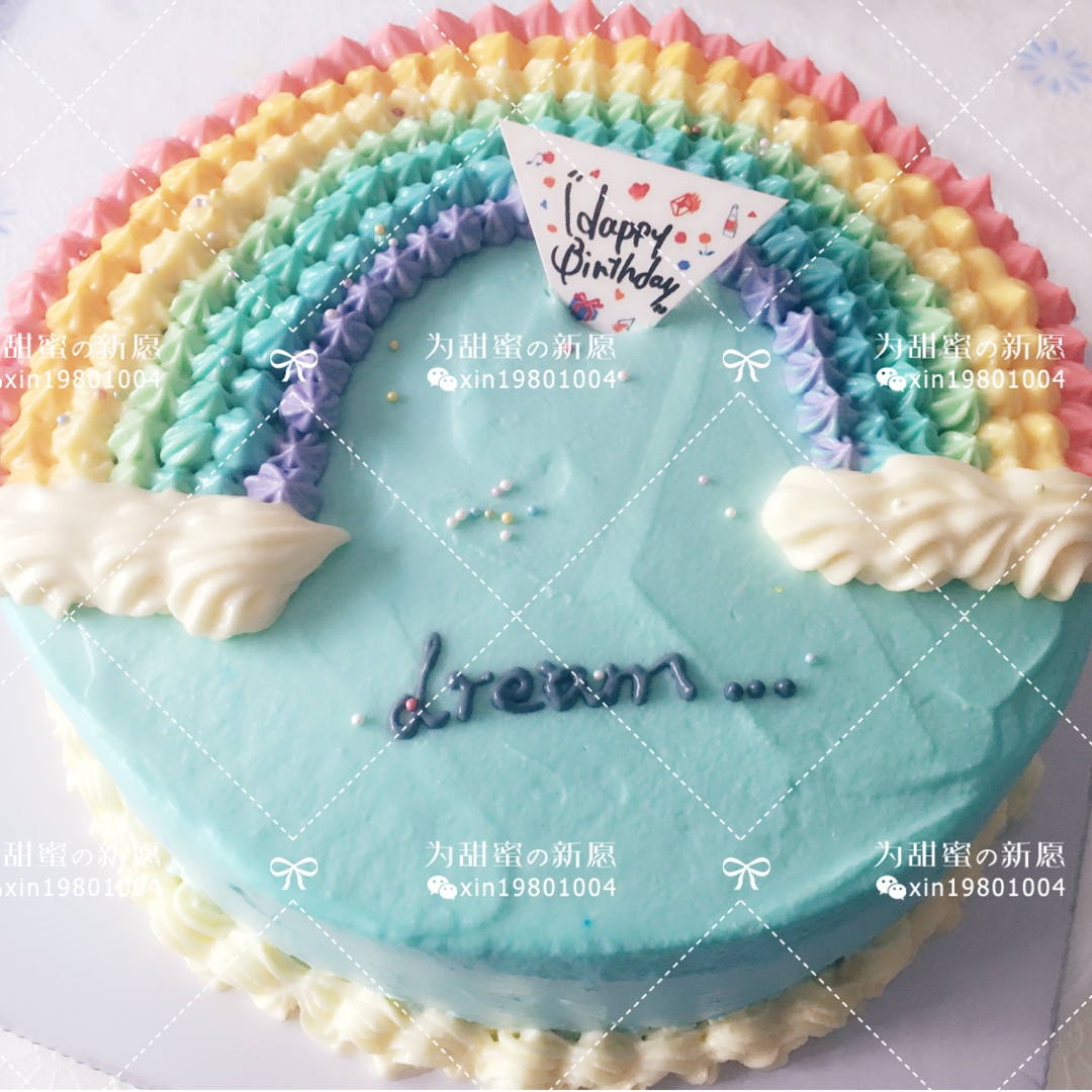 详细的裱花教程--彩虹蛋糕