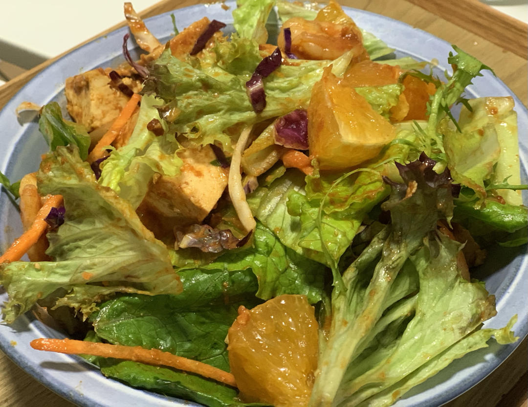 味噌姜汁豆腐虾仁橙香温沙拉【优质蛋白质】