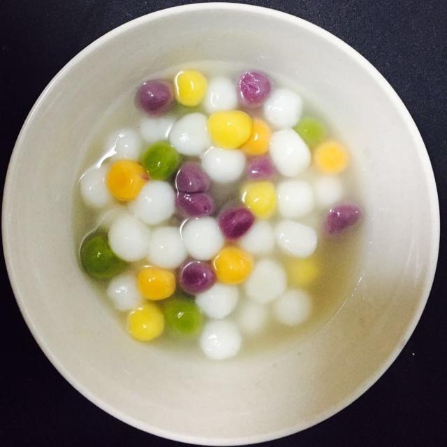 五彩小汤圆的做法