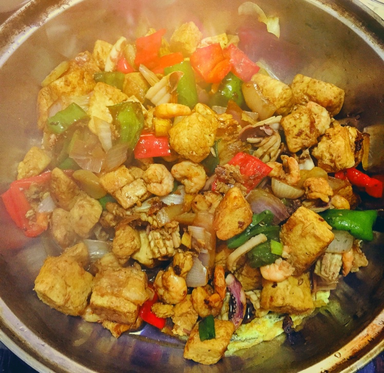 铁板海鲜日本豆腐 Seafood with Japanese Dofu