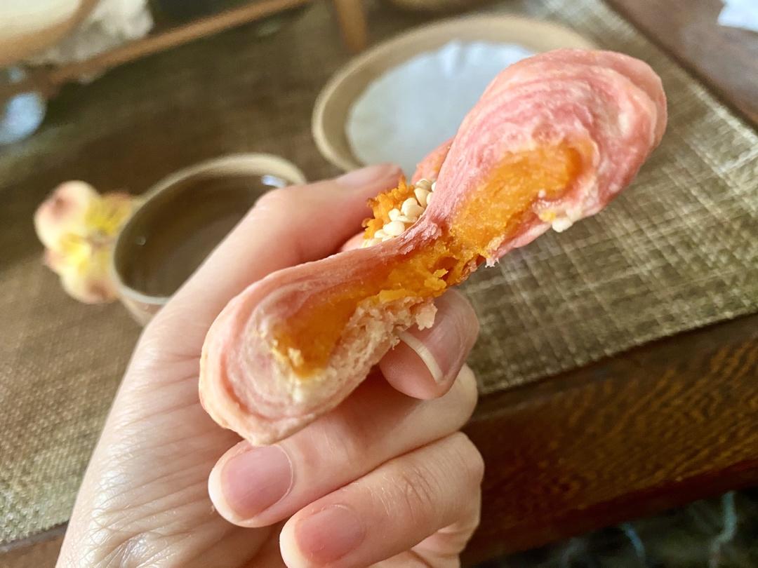 桃花酥，小雏菊酥（一个烤盘烤三色）