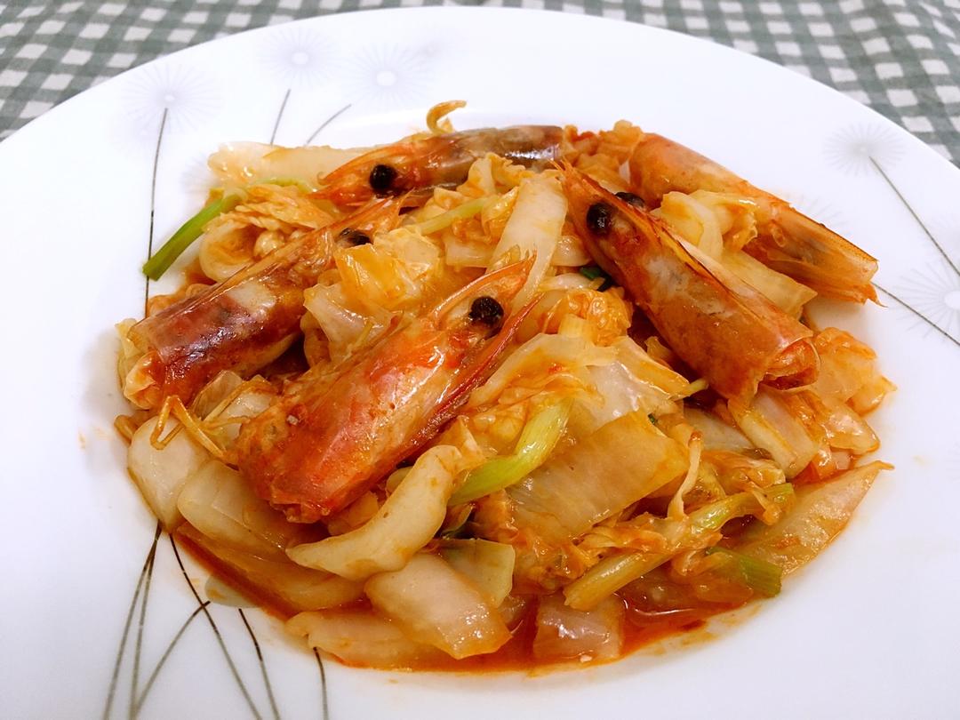 漫步云端的蓝色蜗牛做的虾头炒大白菜