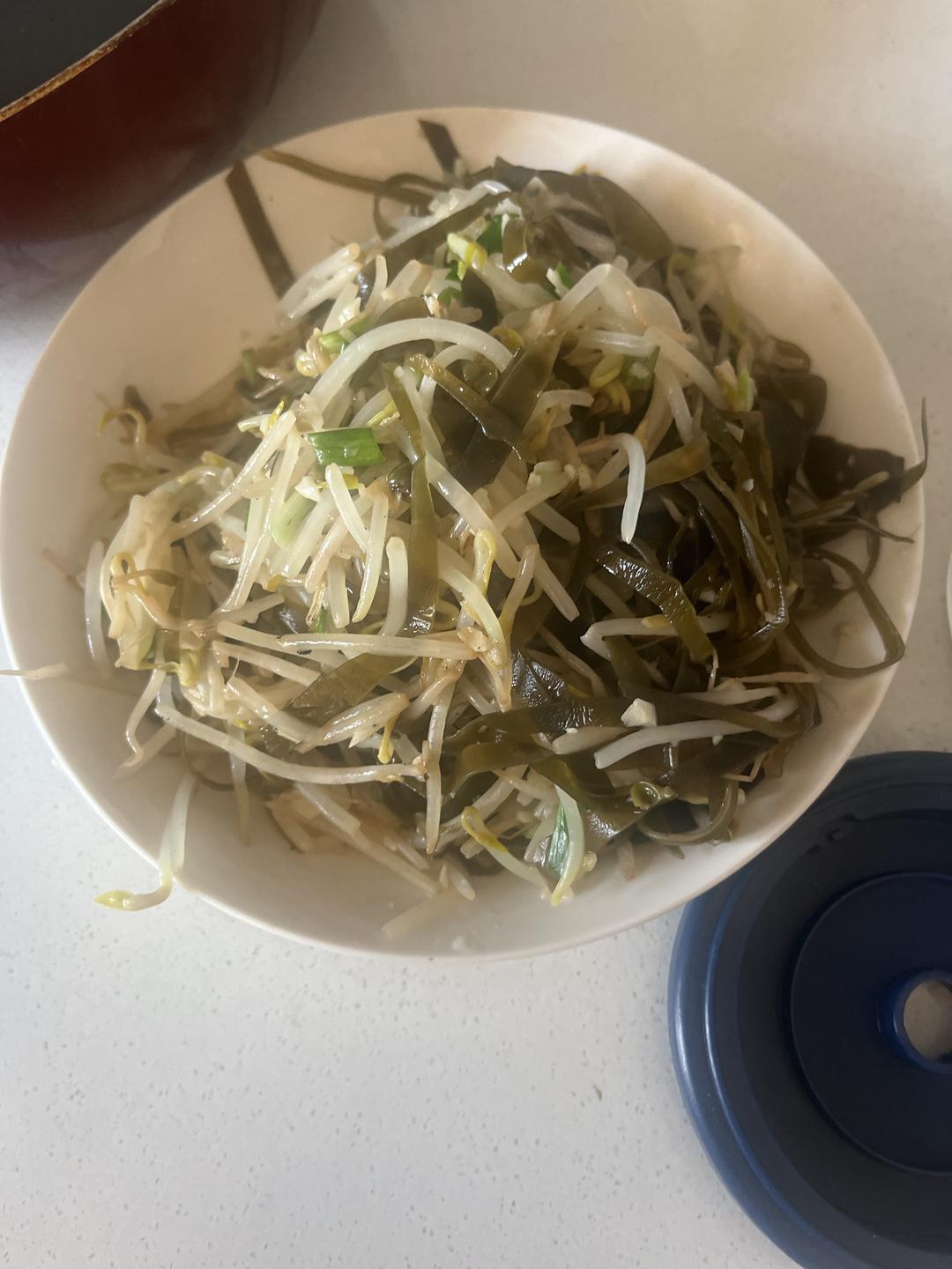 豆芽炒海带丝的做法