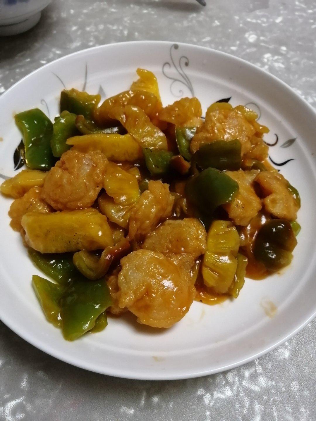 挑逗味蕾的菠萝咕咾虾