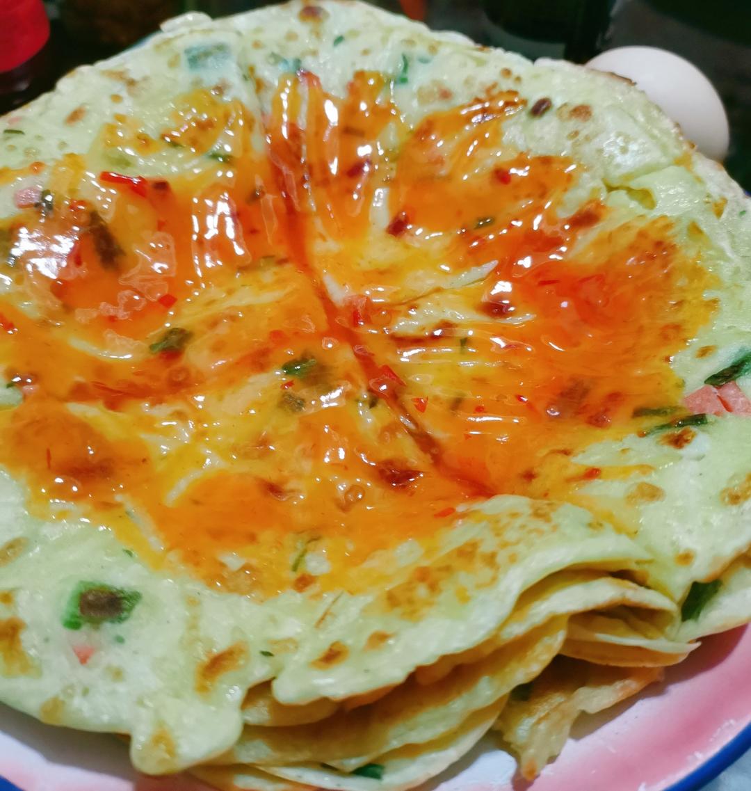 葱花火腿鸡蛋软饼