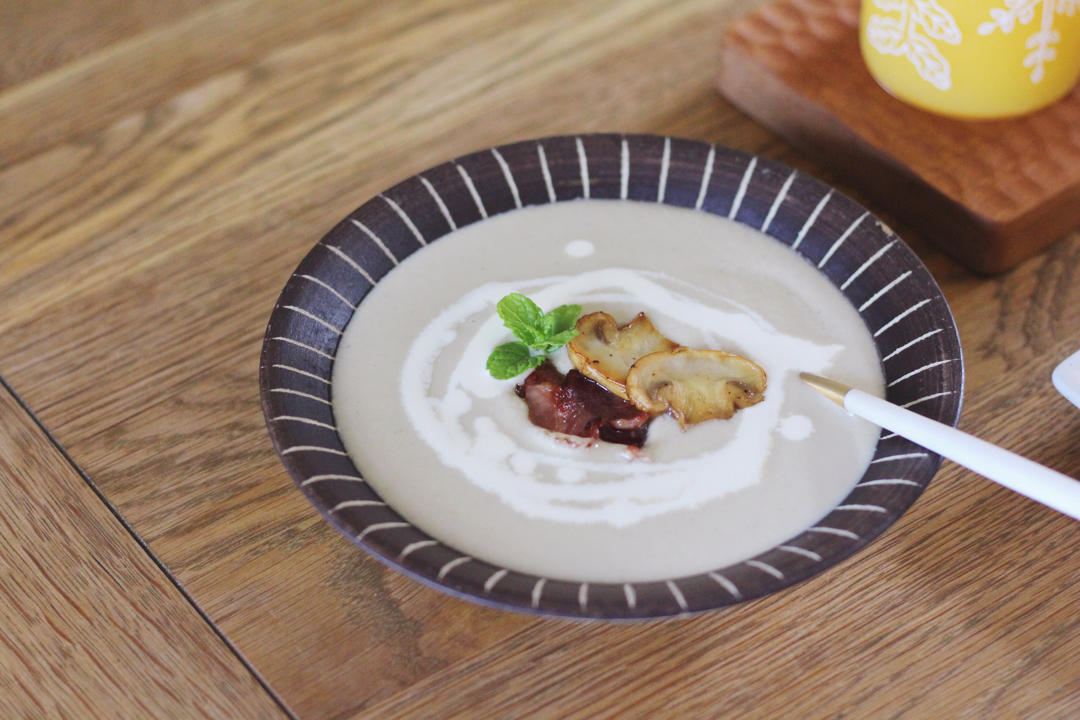 培根奶油蘑菇浓汤（快手版）