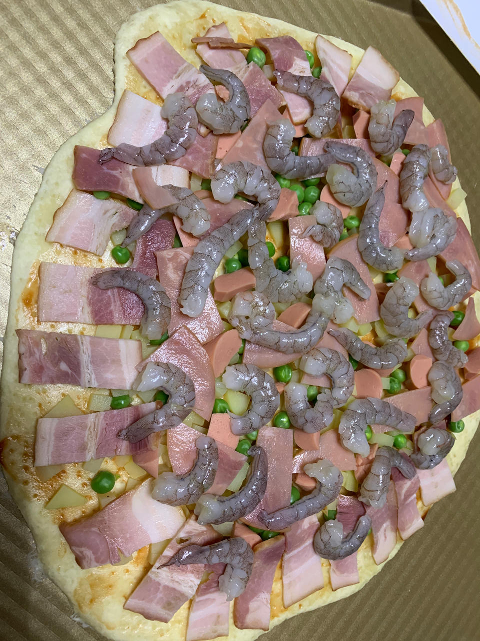 鲜虾🍤培根披萨🍕“内附敲好吃的饼皮做法”