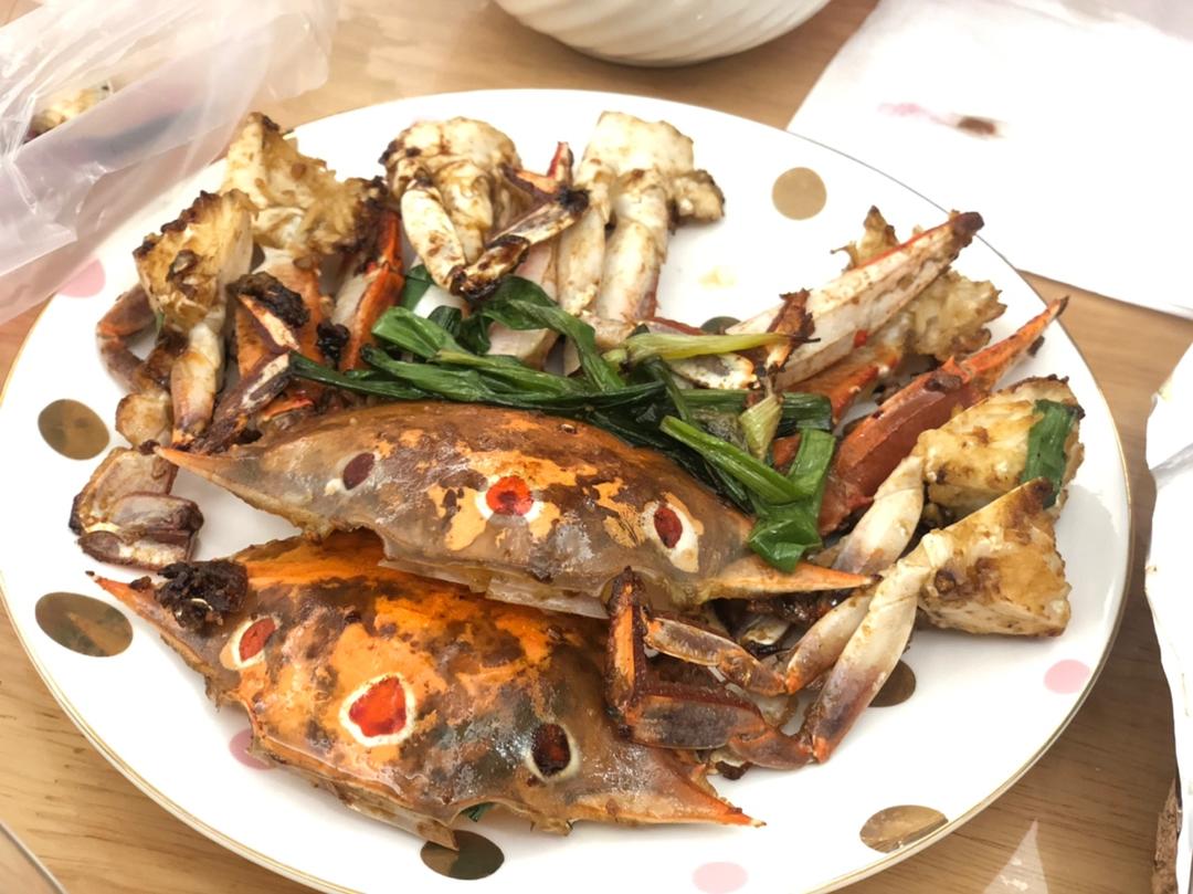 吮指姜葱炒花蟹