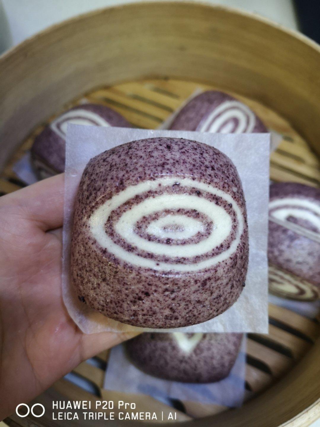 黑米双色馒头花卷（一次发酵）