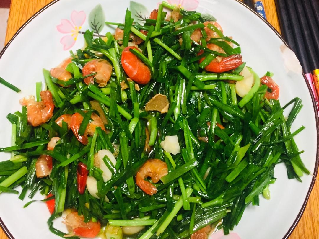 韭菜炒虾