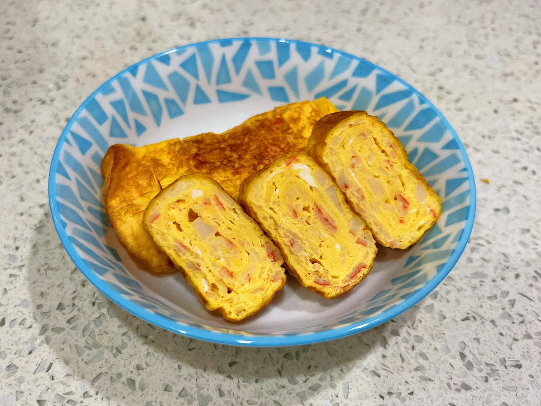 简易蟹柳三文鱼厚蛋烧