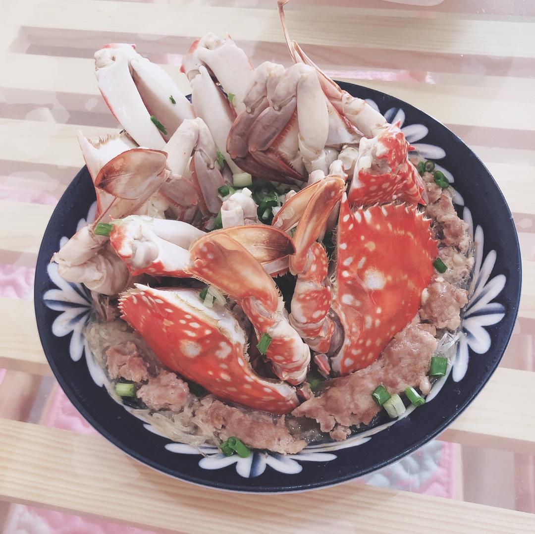 肉末蒸梭子蟹