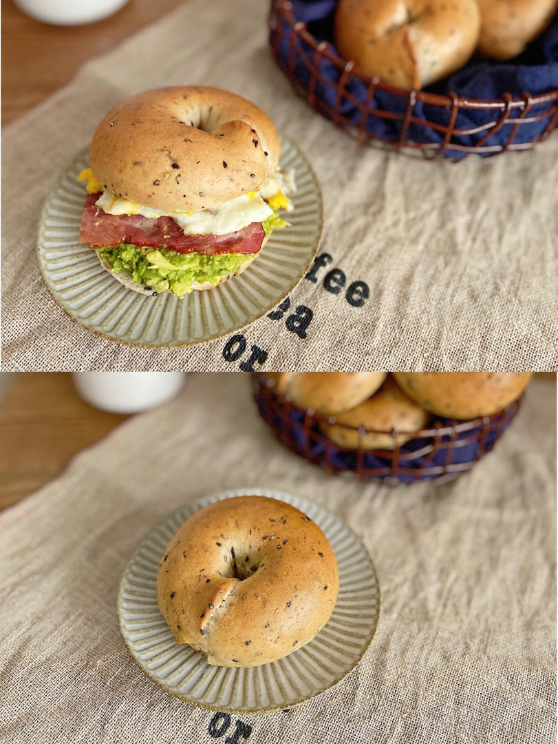 黑芝麻全麦贝果