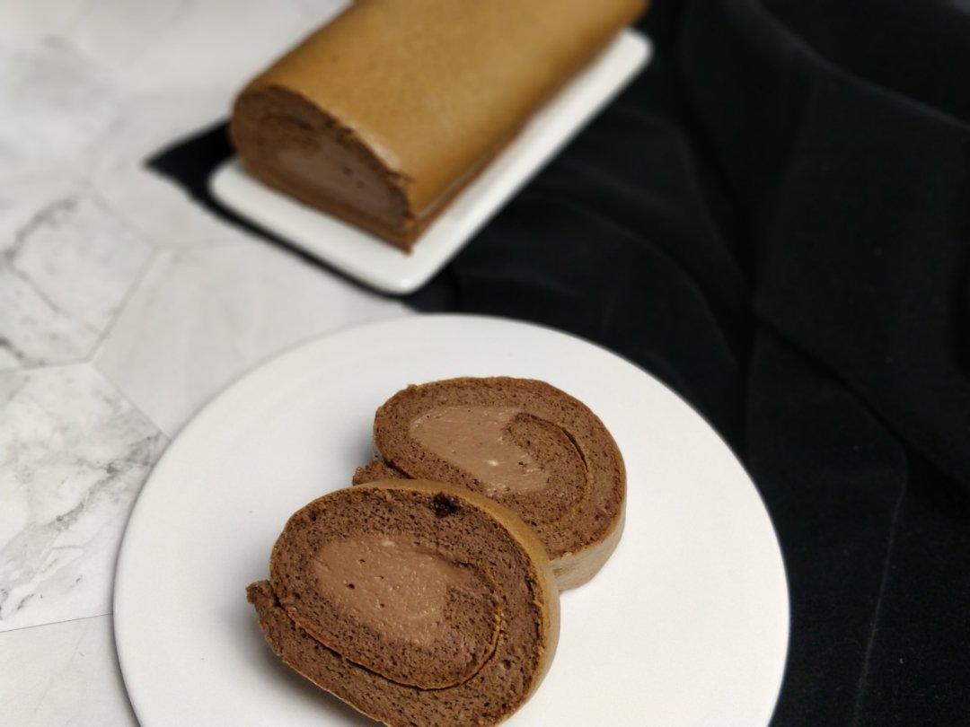 甘纳许巧克力蛋糕卷