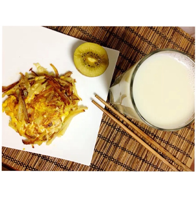 香煎土豆丝鸡蛋饼
