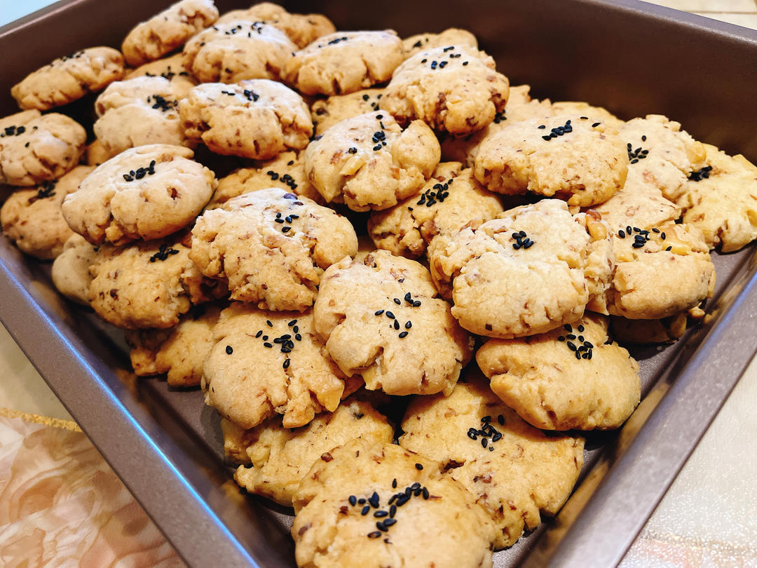 酥掉渣的核桃酥🍪零基础，超简单