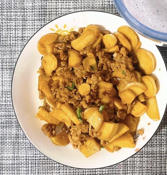 茭白干菜炒肉末