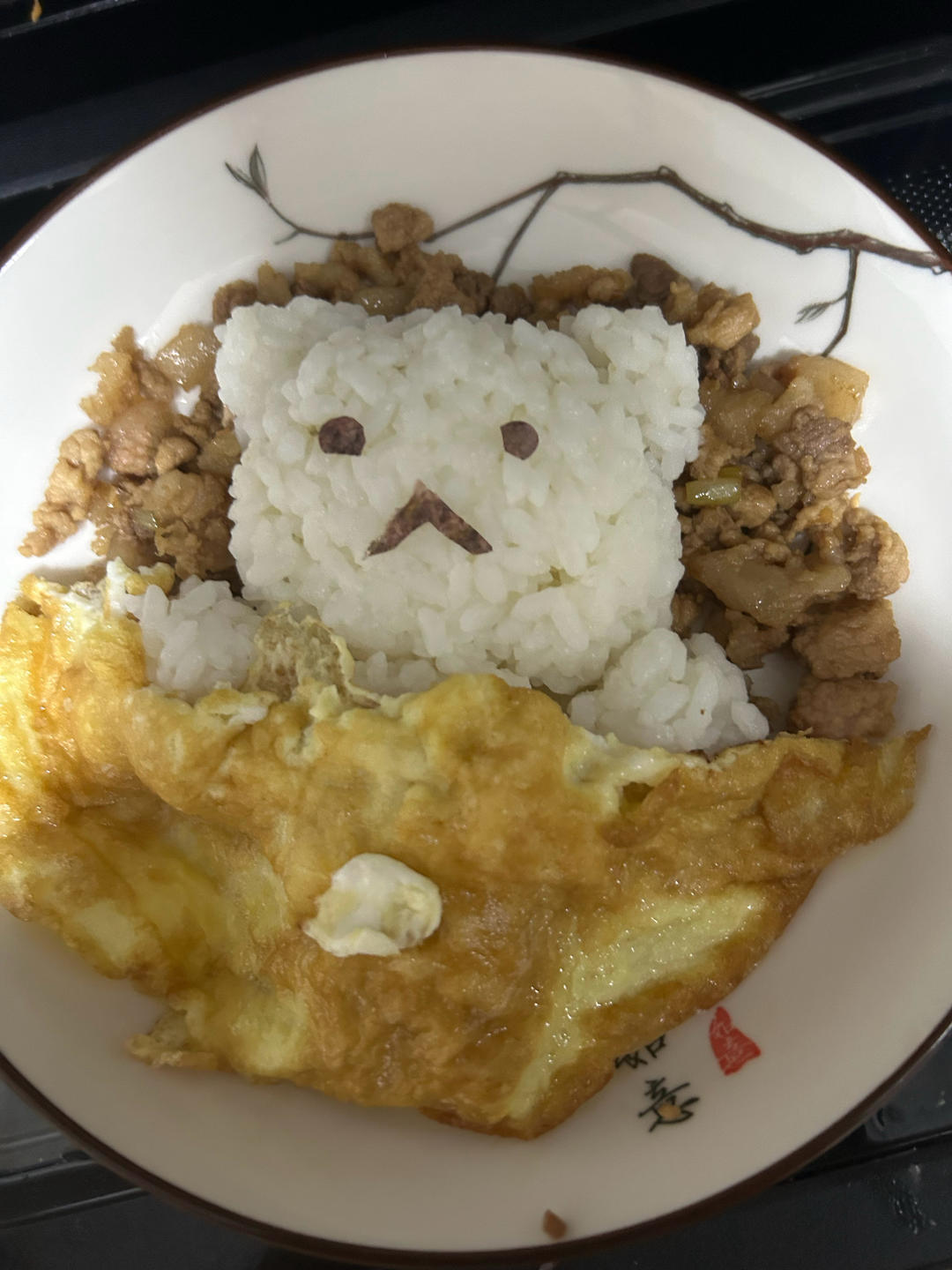 儿童版小熊萌宠香菇鸡丁盖饭❗️酱烧香菇鸡丁饭