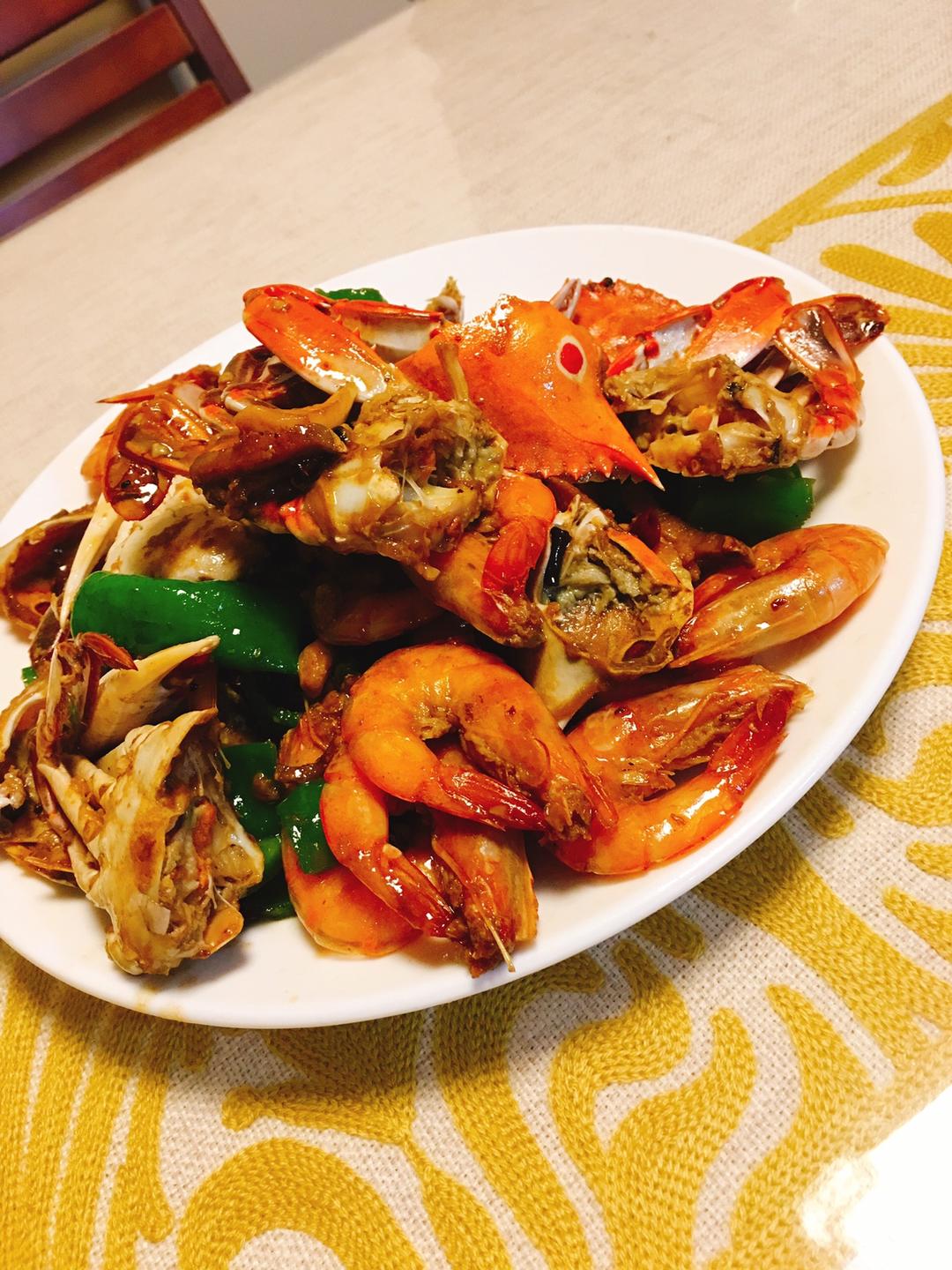 红烧螃蟹虾的做法 步骤8