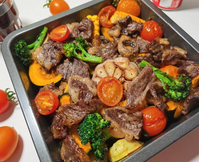 澳州牛肉丨黑椒牛排烤时蔬的做法