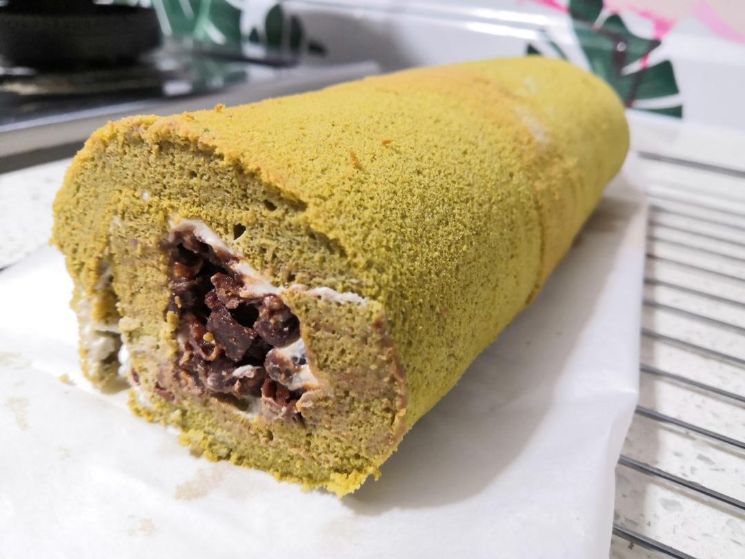 抹茶蜜豆蛋糕卷