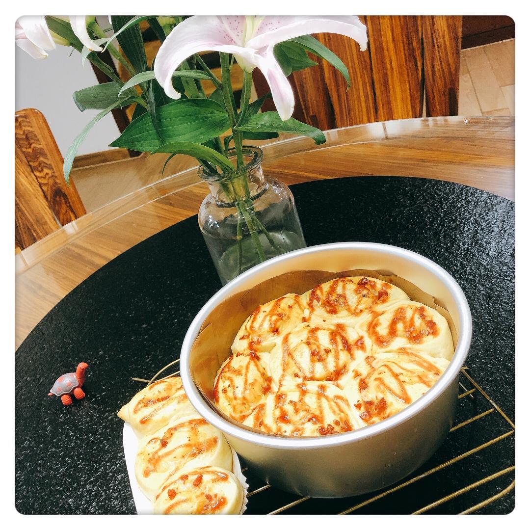 会拉丝的烤肠面包（披萨面包）