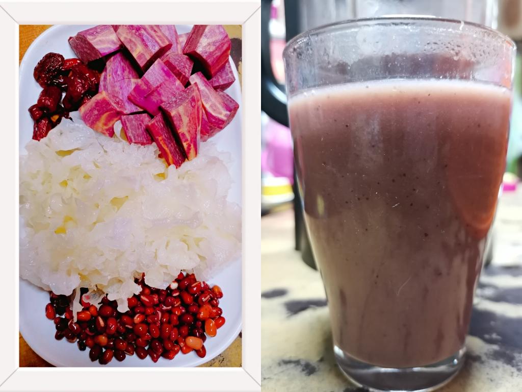 紫薯银耳红豆羹的做法