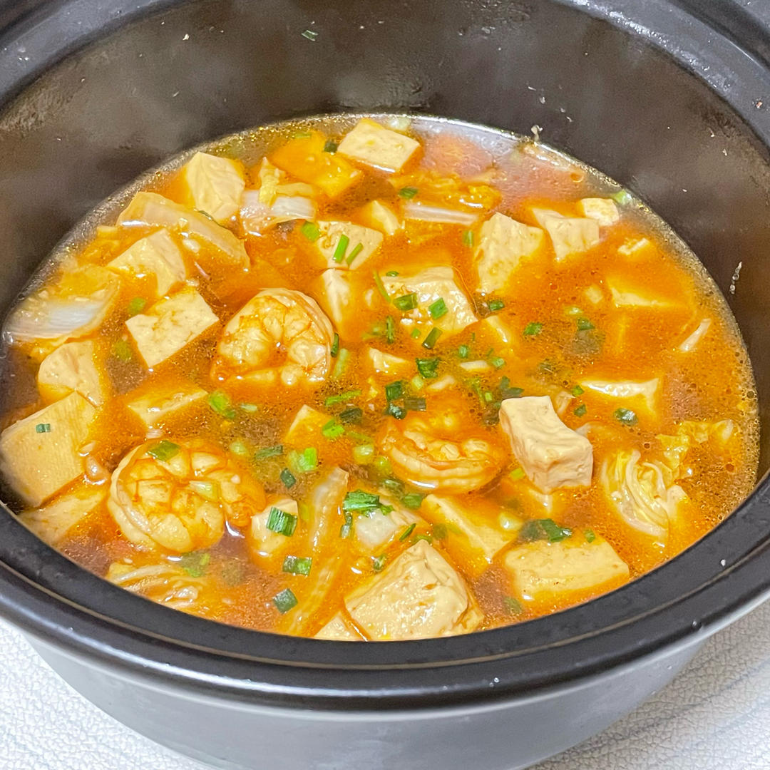 火爆餐厅的豆腐鲜虾煲，鲜香美味又下饭