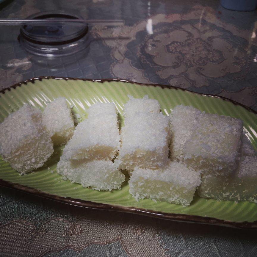 超简单！巨好吃！椰蓉牛奶小方（无需奶油炼乳）一次成功