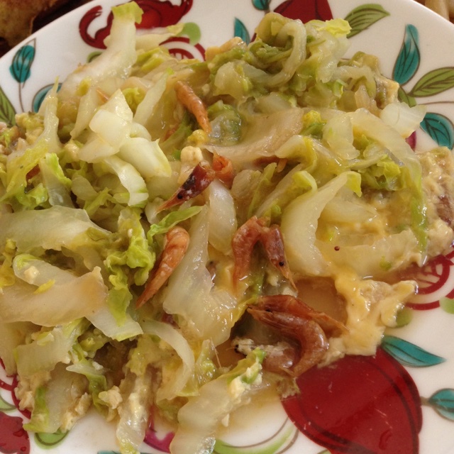 素赛螃蟹----干贝白菜滑蛋