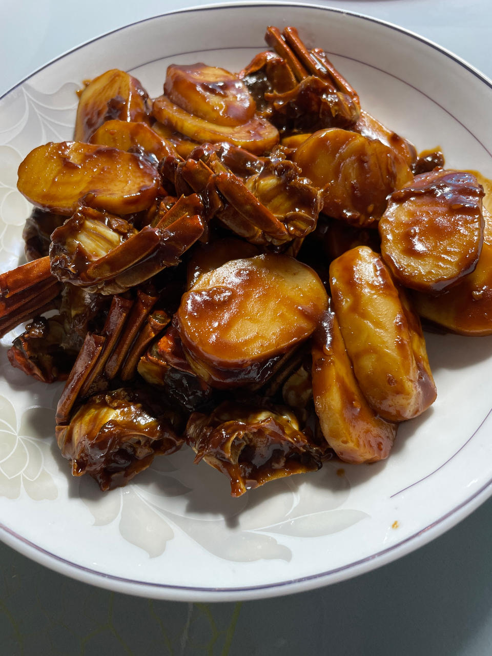 看着就好吃的毛蟹炒年糕