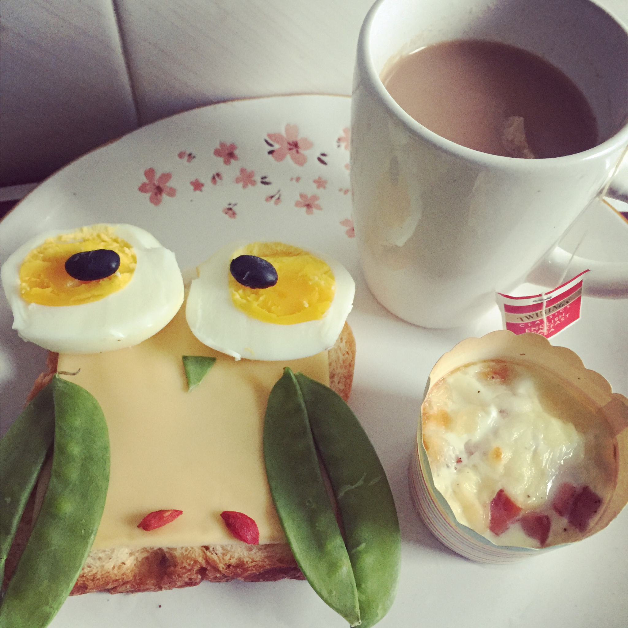 超萌猫头鹰吐司早餐