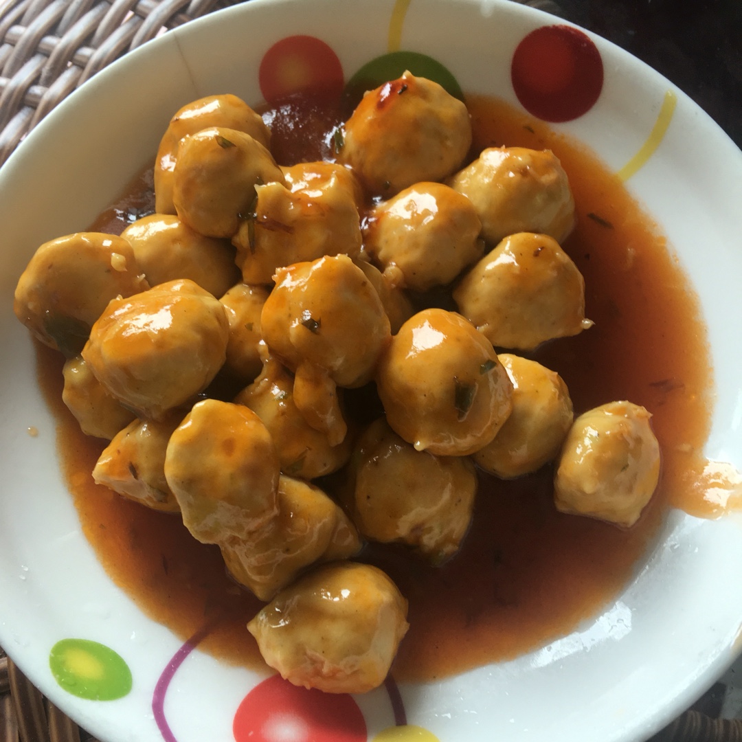 酸酸甜甜【茄汁鸡肉丸】