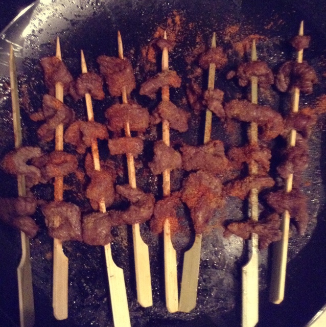 微波炉速成羊肉串