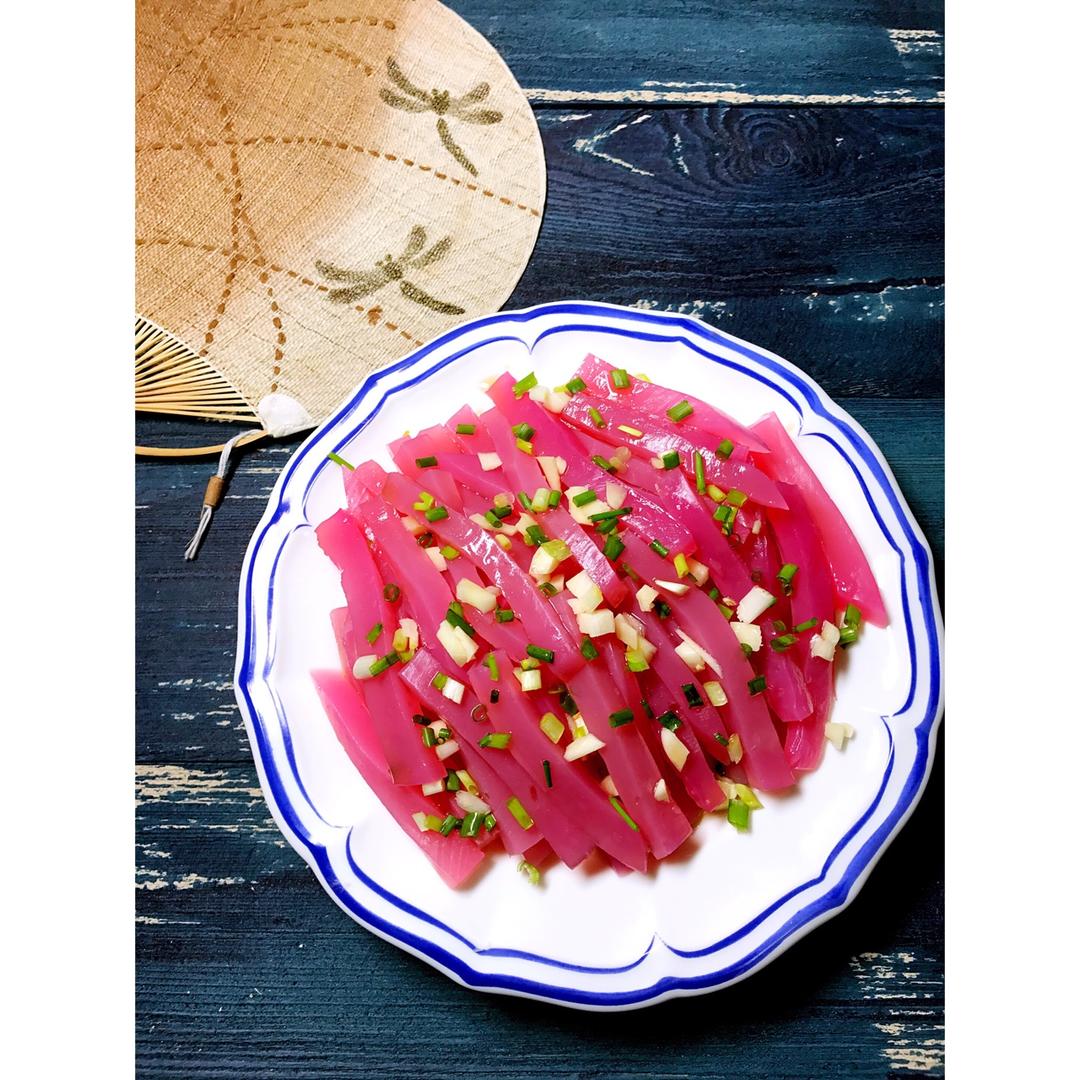 danyanshuliu做的自制红苋汁凉粉