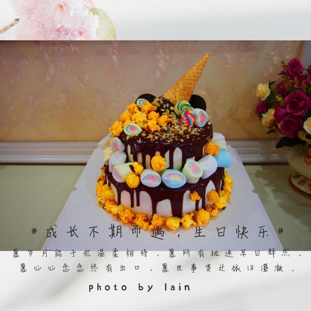 风靡欧美的滴落蛋糕~巧克力盛宴dripping cake