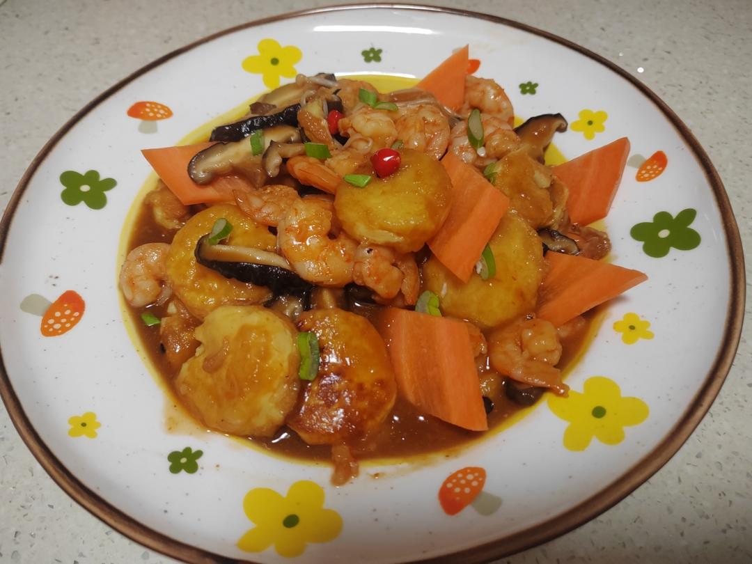 鲜虾豆腐煲