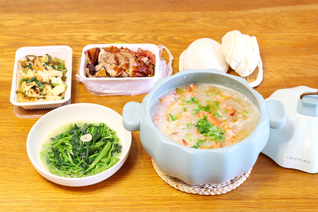 鲜虾牛蛙粥