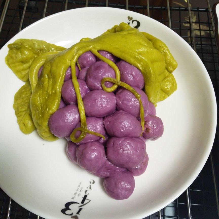 卡通馒头🍇葡萄造型牛奶馒头