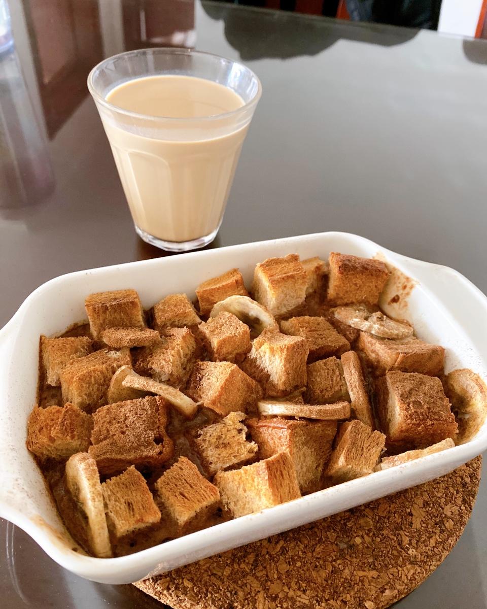 无糖巧克力香蕉焗面包布丁【健康一锅端】