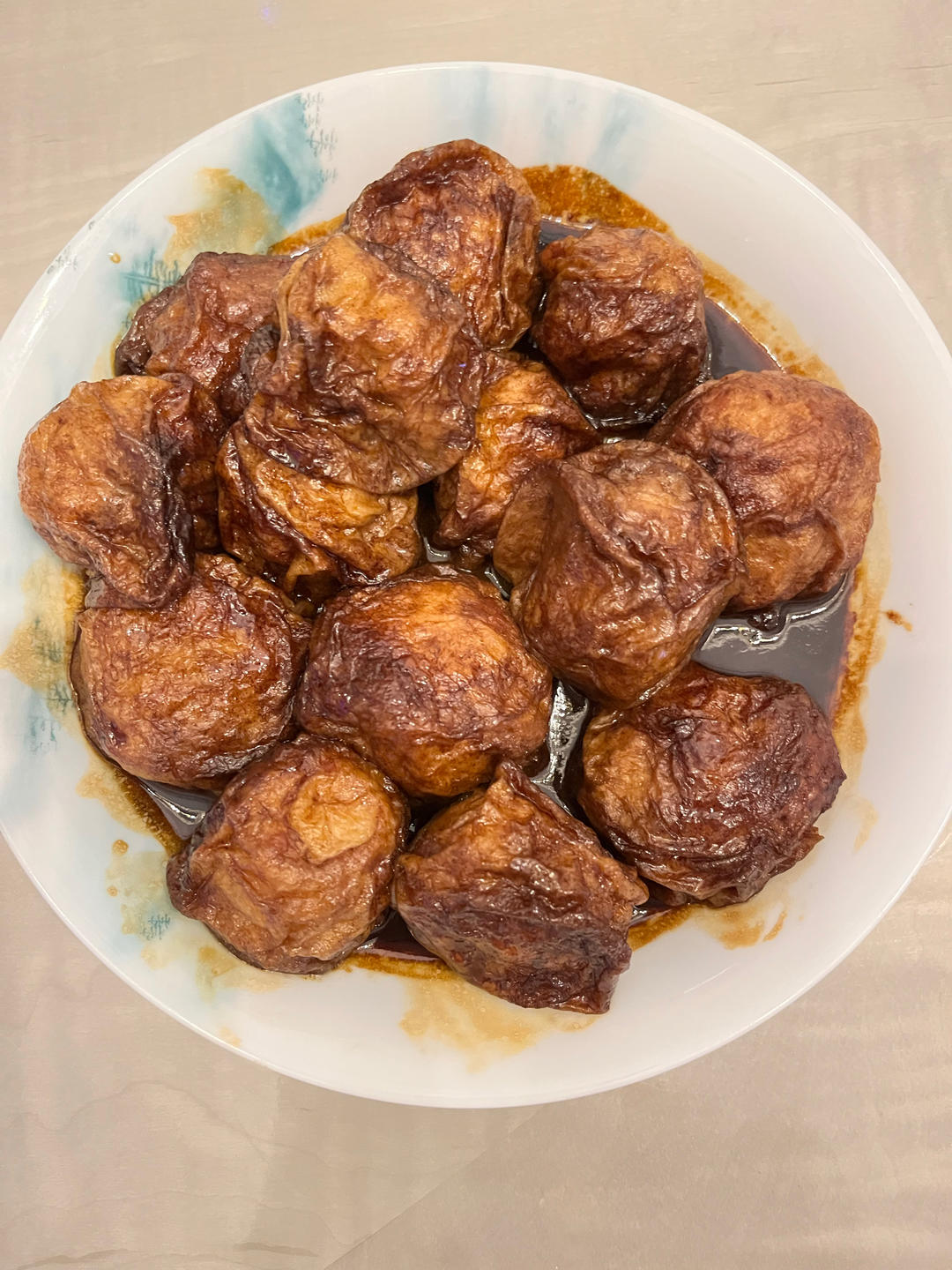 红烧油面筋塞肉