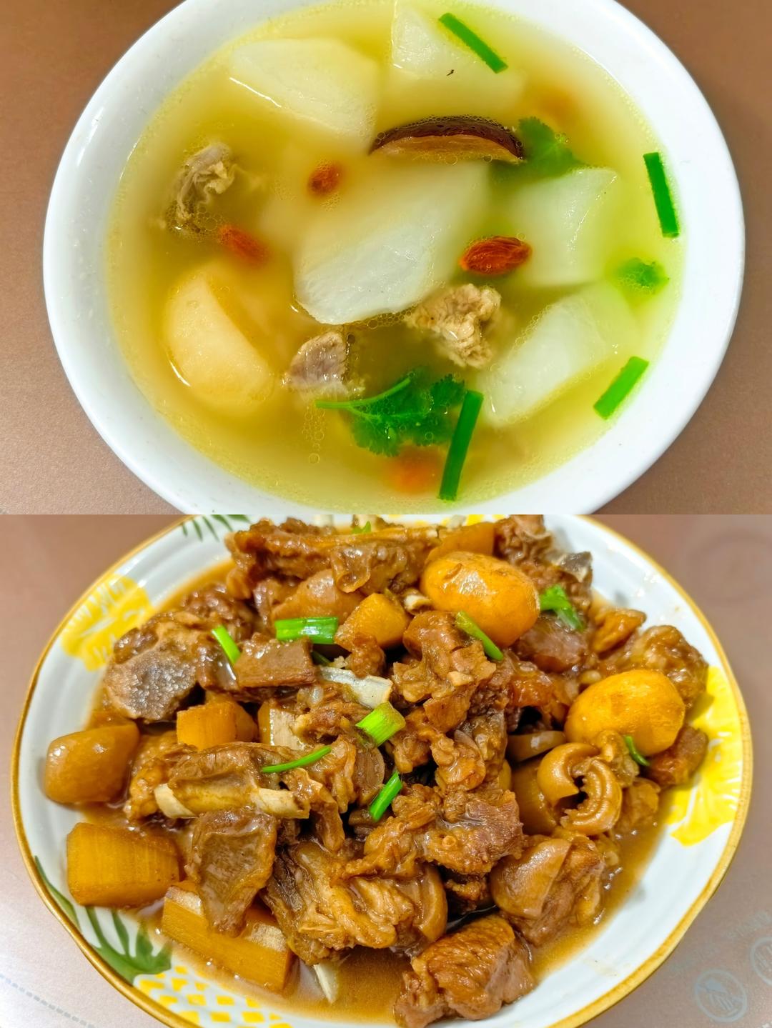 红烧羊肉+萝卜羊肉汤(高压锅)