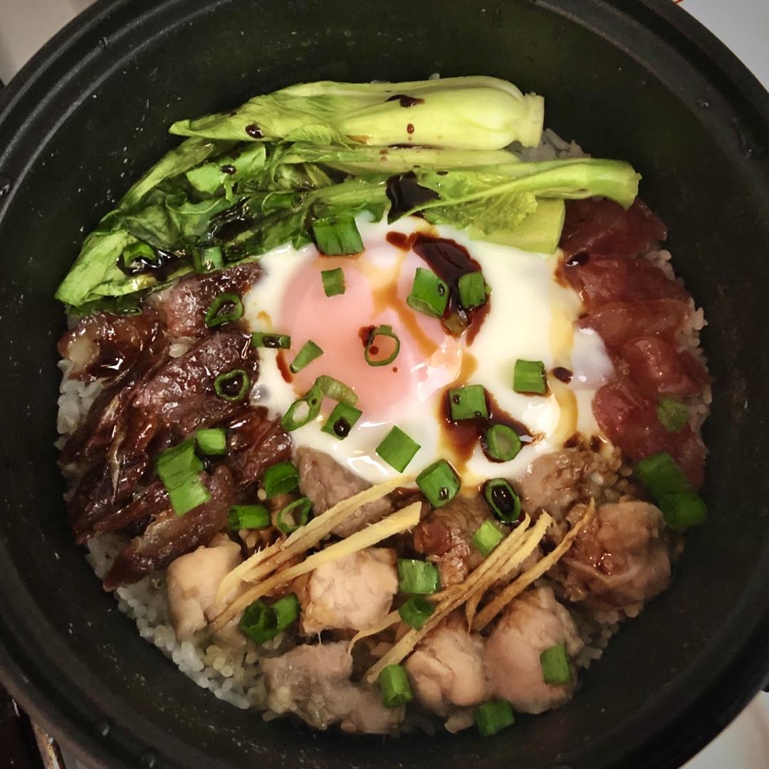 卡门cheng做的广式腊味煲仔饭腊肠电饭锅版