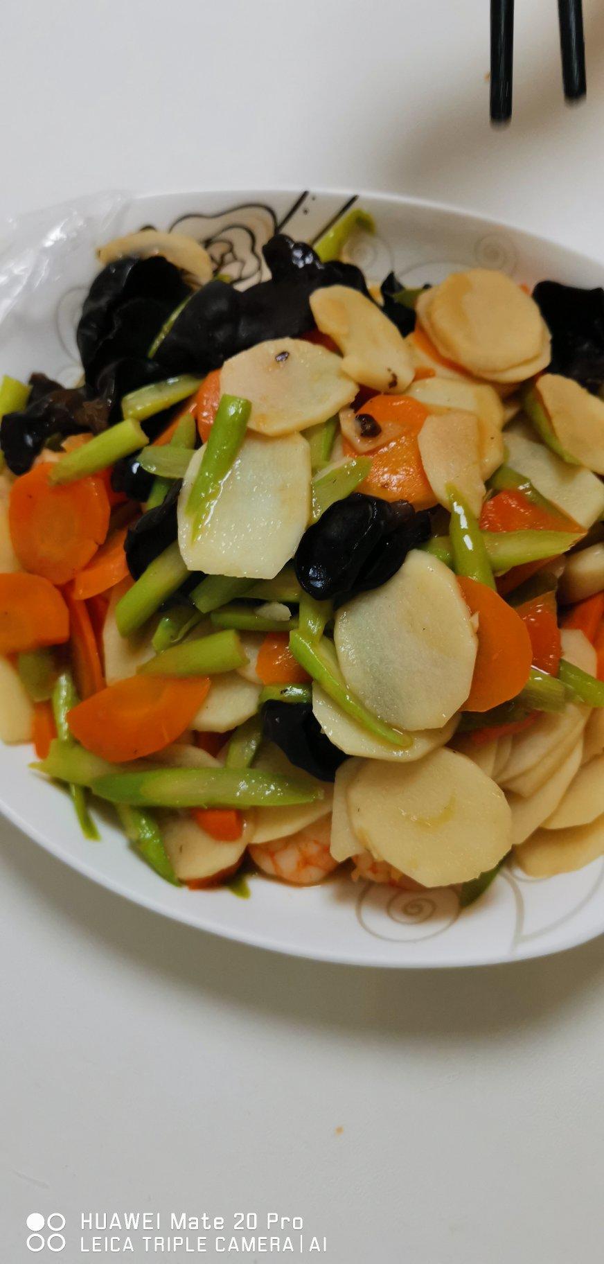 我的神仙菜单，芦笋炒虾仁山药木耳