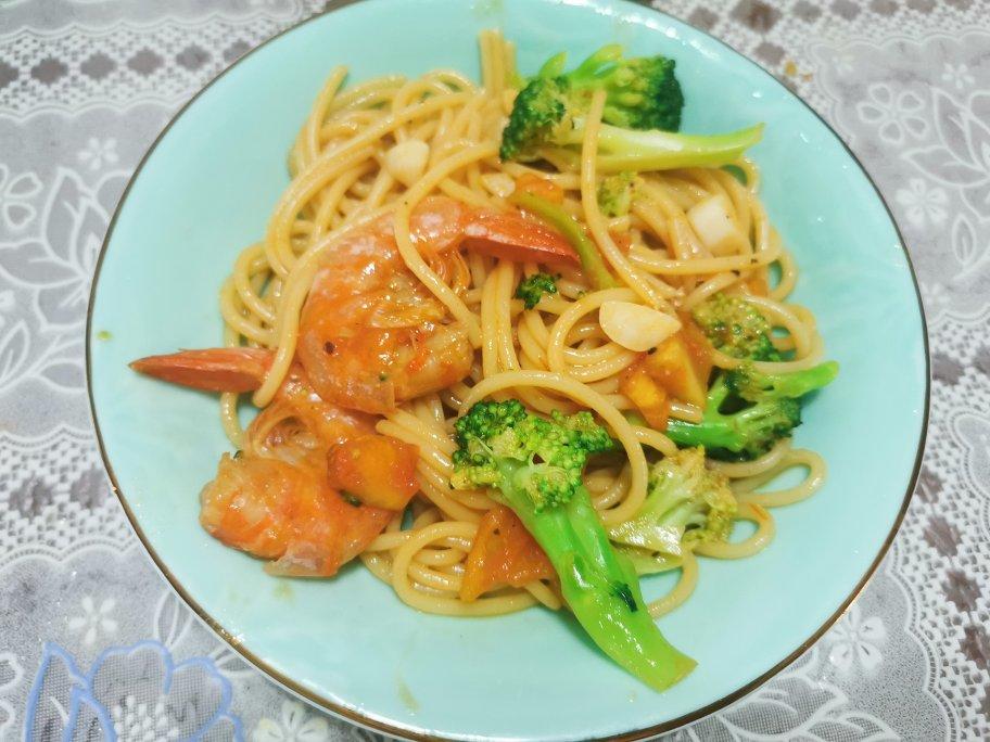 低脂又美味的虾仁意大利面