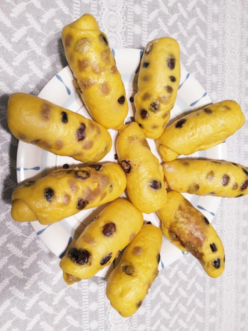 南瓜蜜豆卷 营养又健康 蓬松煊软比面包还好吃 附细节视频详解