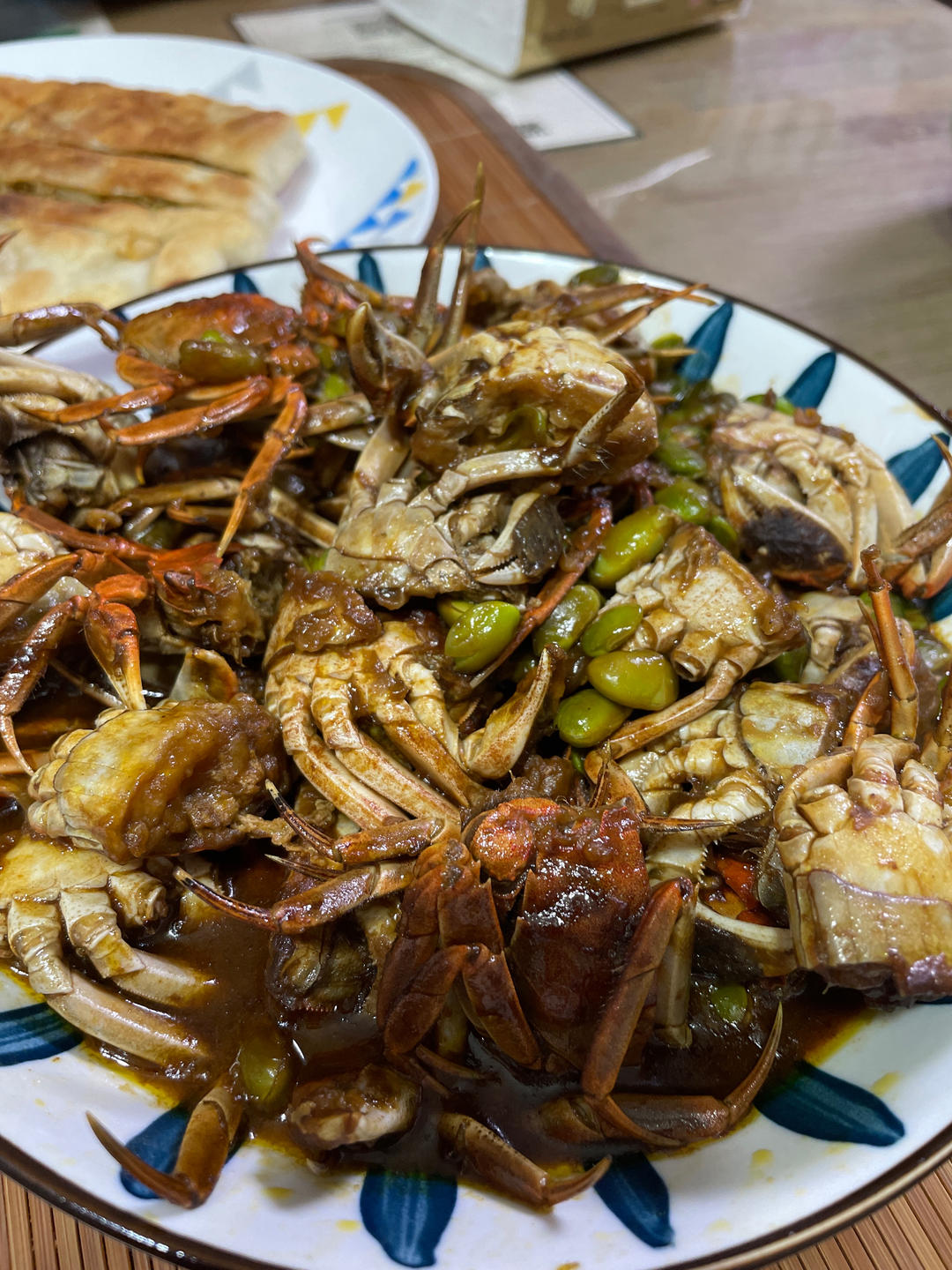 酱炒螃蟹（六月黄）毛豆