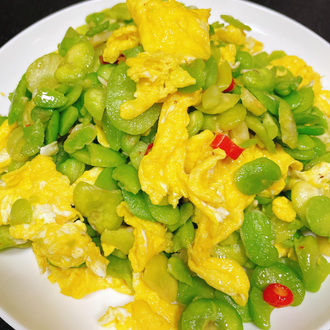 鲜蚕豆炒鸡蛋