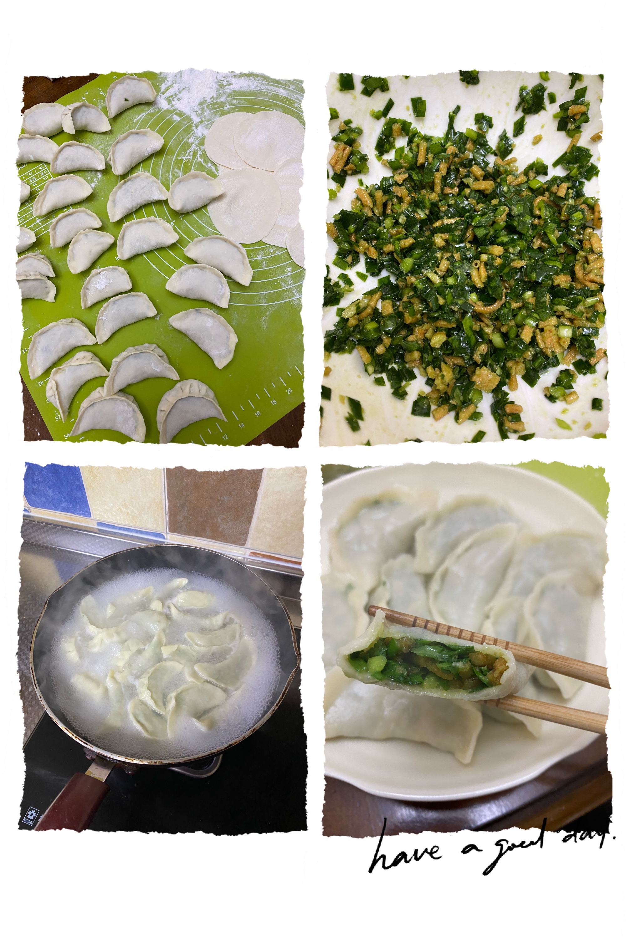 韭菜馓子馅水饺的做法