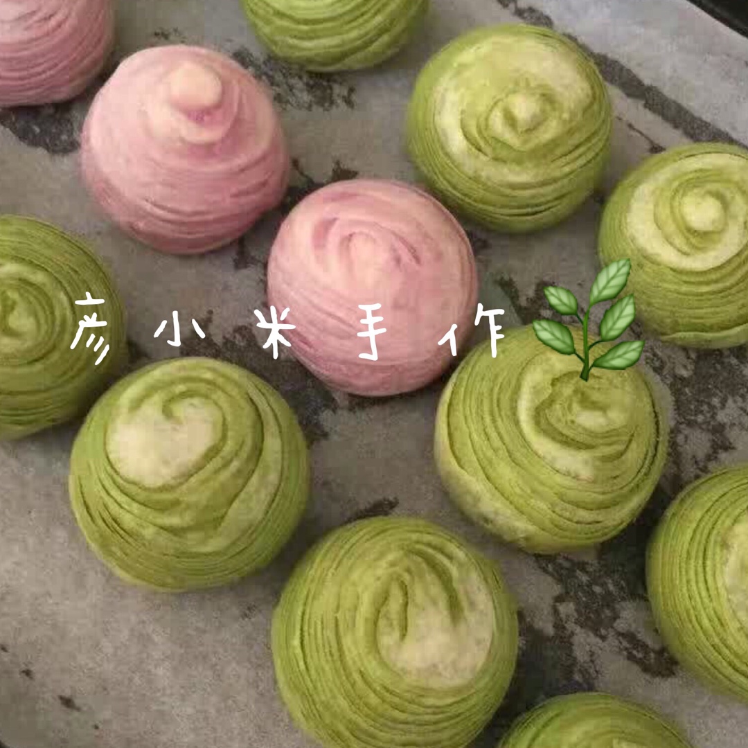 蛋黄酥~紫薯、抹茶、原味~花好月圆，中秋快乐~内附一次做六色蛋黄酥方法~